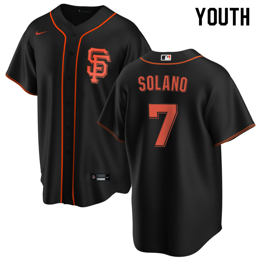 Nike Youth #7 Donovan Solano San Francisco Giants Baseball Jerseys Sale-Black